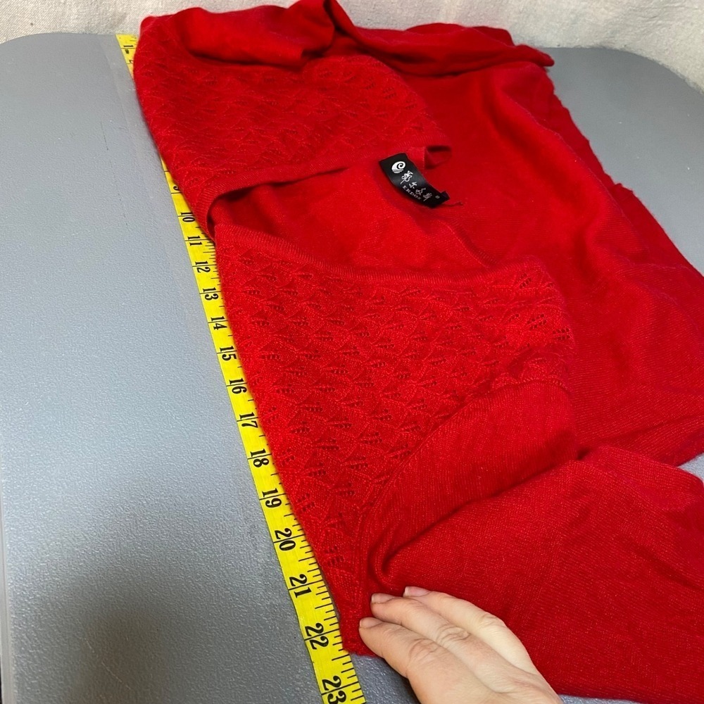 Erdos Womens Red‎ 100% Cashmere Cardigan Sweater Size M Button Up Quiet Luxury - Picture 7 of 9